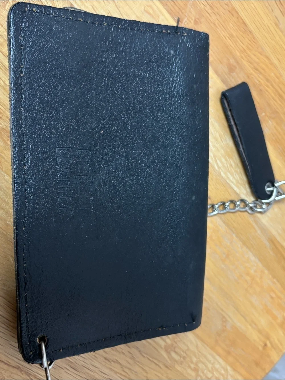 Vintage Gilbert Leather Jack Daniel's Trucker Biker Wallet with Original Chain